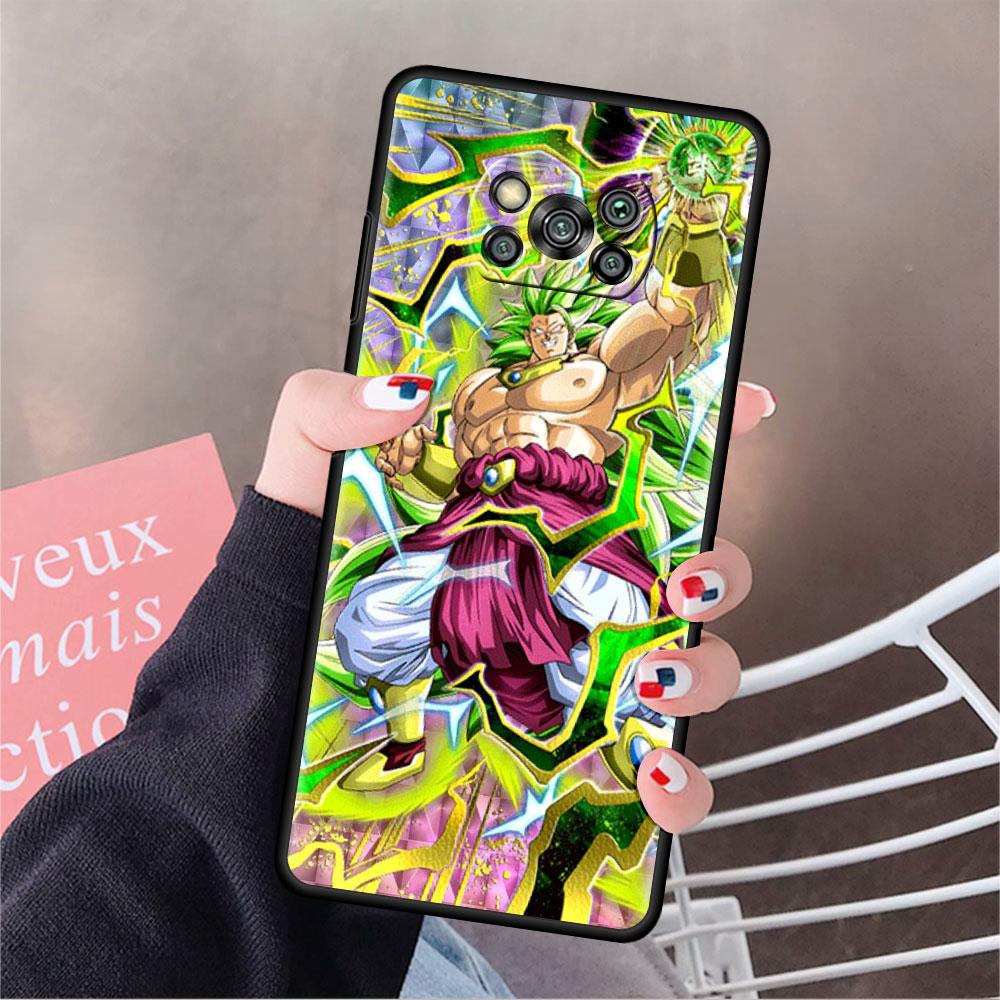 Phone Case For Xiaomi Mi Poco X3 NFC X4 M4 M3 Pro F1 F4 F3 GT C40 11T 11 Lite 5G Fundas Black Cover Saiyan Brolis Anime