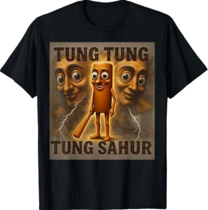Tung Tung Tung Sahur Funny Italian Brainrot Meme T-Shirt 4XL