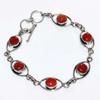 Pretty Carnelian 925 Silver Plated Bracelet 8" Must Have Jewelry Trendy Z0P66
