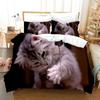 Комплект постельного белья с милыми кошками, милые животные, домашние цветы, современный роскошный комплект пододеяльников, постельное белье, размер Queen King Single, прямые поставки