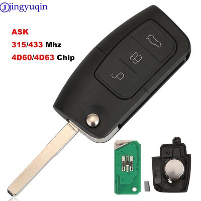 Jingyuqin ASK 315/433MHz 2/3 Tasten Keyless Entry Fernbedienungsschlüsselanhänger Für Ford Focus Mondeo C Max S Max Galaxy Fiesta