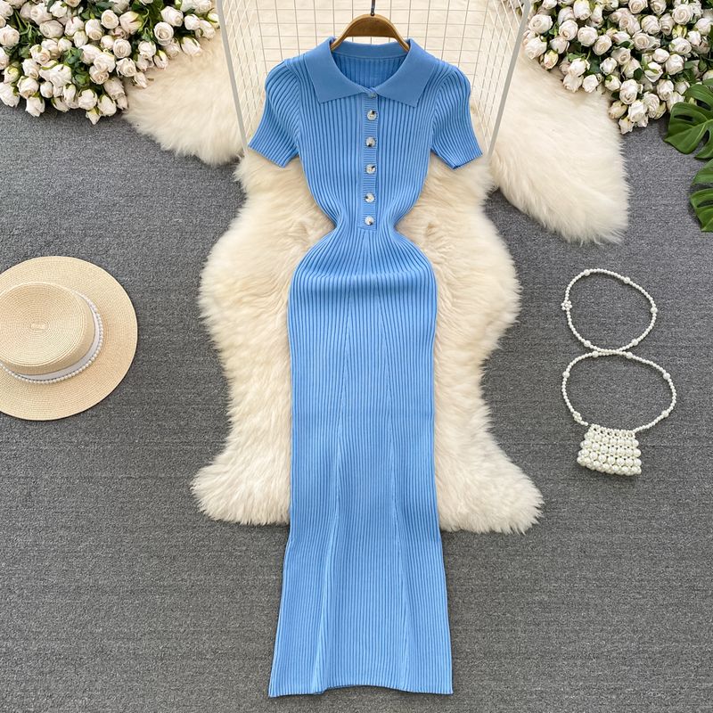 Polo Summer New Arrival Elegance Retro Dress Short Sleeve