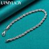 925 Sterling Silver Water Wave Chain 4MM armband modesmycken