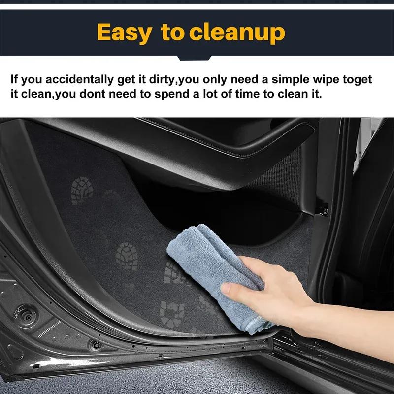 LHD RHD Car Anti-kick Pad Suede Leather Carbon Pad Accessories Door Protect For Mazda 3 Axela      2024 2025