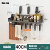 Kitchen Storage Shelf Wall-mounted Spice Rack Aluminum Punch-free Spoon Knife Storage Shelves Multifunction Kitchen Organizer