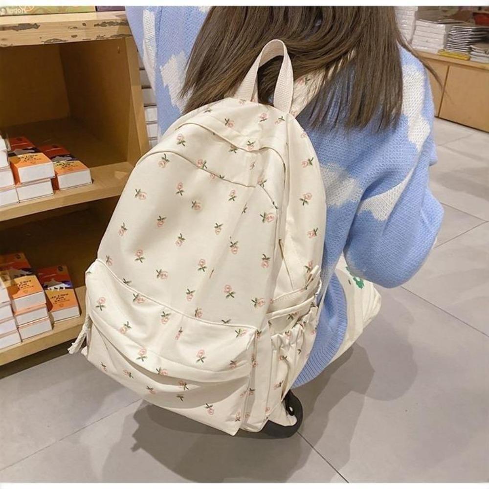 Sac d'école féminin ins petit sac à dos floral sac à dos pour élève de collège sac à dos féminin grande capacité niche