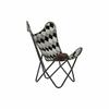 Armchair - LANA DECO - Thyann - White Leather - Metal Structure - Diamond Pattern