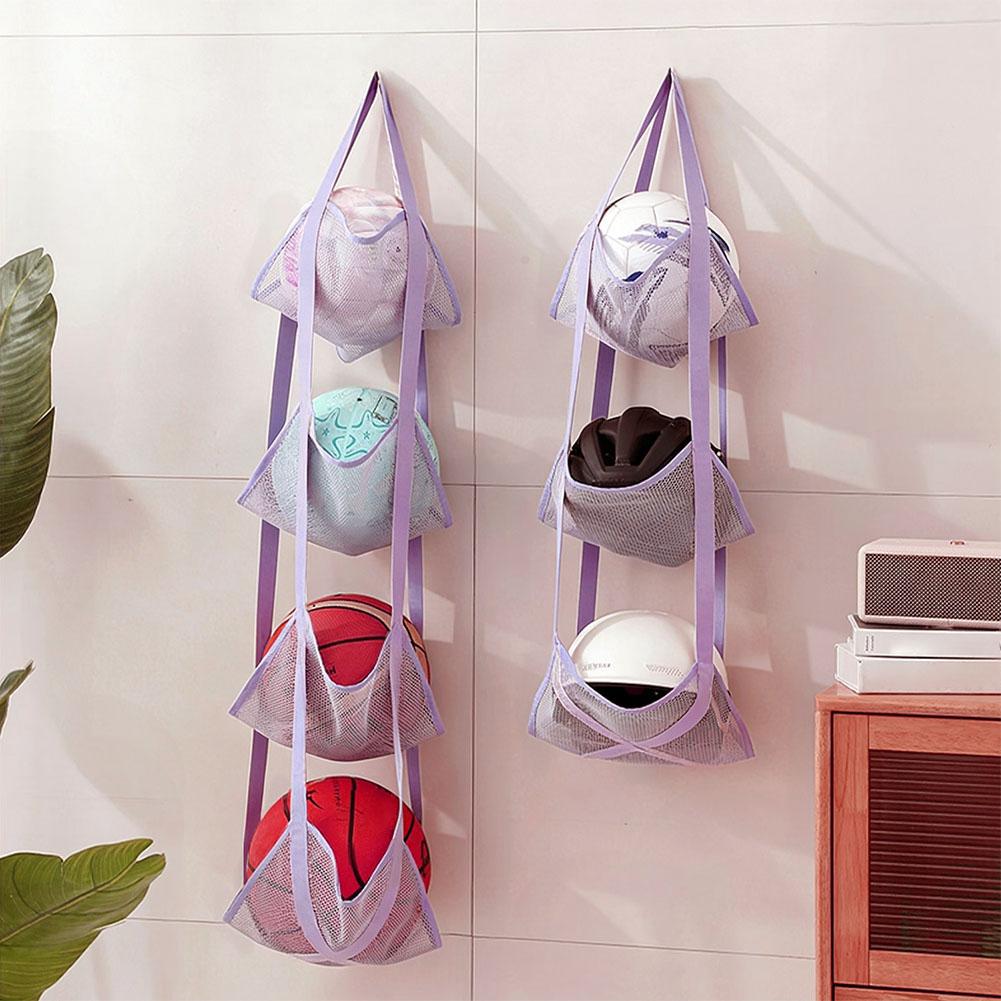 Wandmontierte Ballaufbewahrung Hängende Tasche Netzfächer Organizer Für Basketball Fußball Haus Garage Sportgeräte Organizer L7K5