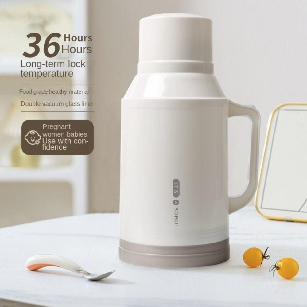 1L/1.6L Glass Liner Insulated Warming Kettle Large Capacity Thermos Pot  Hot  Water