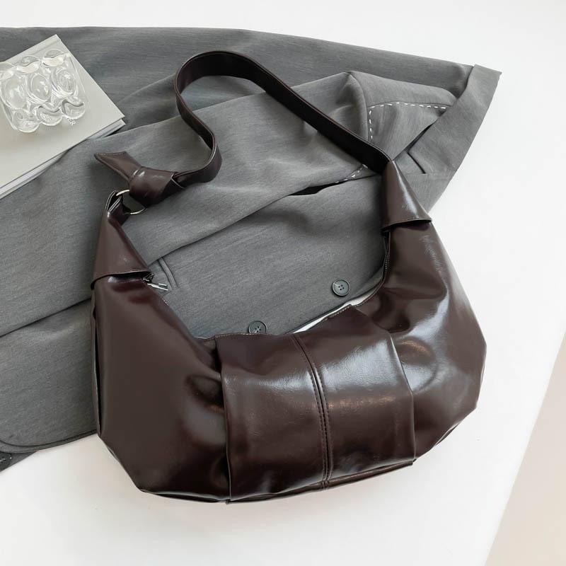 

Новая плиссированная повседневная сумка-круассан женская текстурная ретро сумка-мессенджер универсальная простая на плечо сумка-пельмень