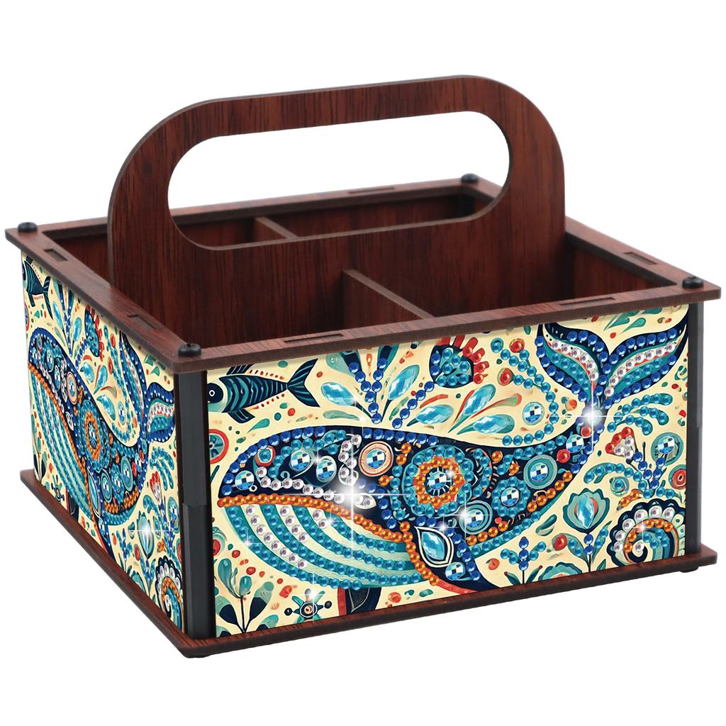 DIY Wooden Diamond Painting Kits Organizer Box Makeup Brush Organizer Home Dining Living Room Tabletop Art Decoration