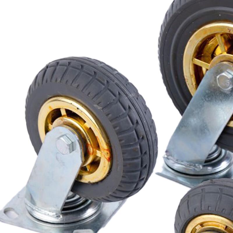 8-inch Industrial Rubber Fixed Caster with Brake