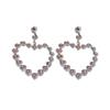 Boucles d'oreilles Cœur Strass Exagéré Argent Sterling: Mode Européenne & Américaine Haut de Gamme Luxe pour Femmes