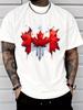 Black Unisexs Tee Canada Maple Leaf Splash Print Crew Neck Cotton Short Sleeve Patriotic Male Street Summer Soft Daily Casual Wear