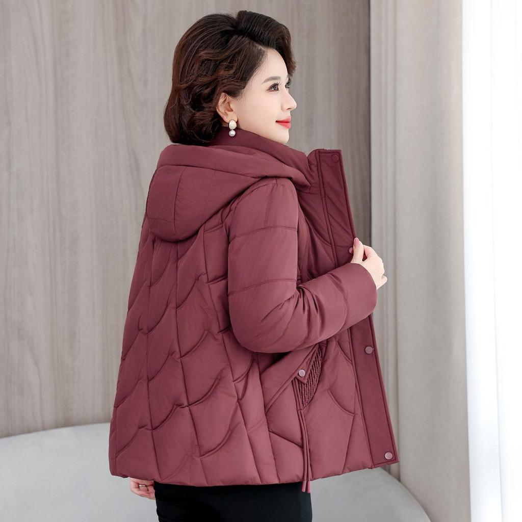 Autumn Winter Thicken Warm Parka Women Casual Solid Color Big Pocket Loose Short Hooded Coat Jackets Outwear