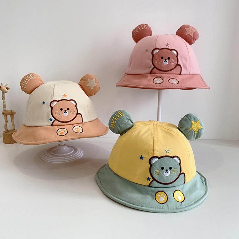 1-3Y Cute Cartoon Baby Bucket Hats Korean Spring Autumn Kids Sunscreen Fisherman Caps For Boy Girl Outdoor Toddler Sun Visor Hat