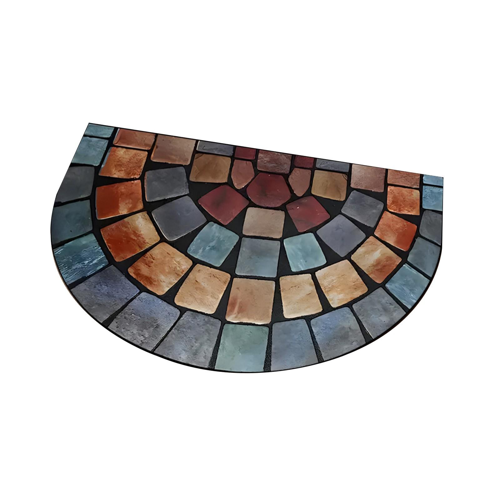 

Коврик с цветочным рисунком, Полукруглый коврик с принтом, Коврик для входной двери, Коврик для двери ванной комнаты, Впитывающий и грязеотталкивающий коврик One Size