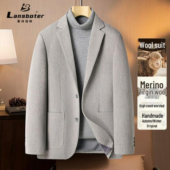 Lesboet Men's Slim Fit Plaid Blazer - Casual Korean Style for All Ages