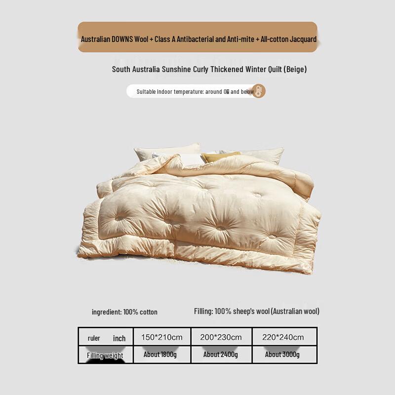 Mercury Home Textiles Australian Wool Winter Duvet