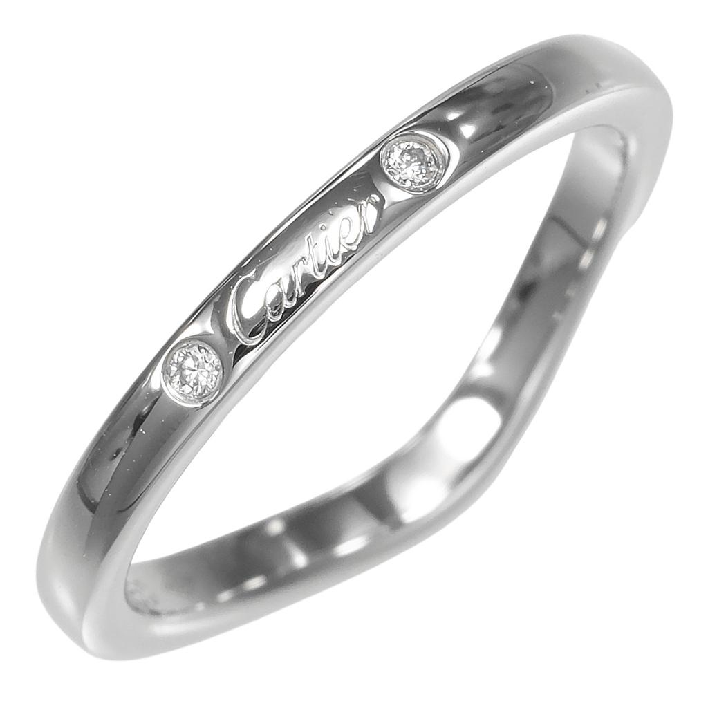 CARTIER Ballerina curve Ring Pt950Platinum/diamond #4.1(US Size) 3g Women Used