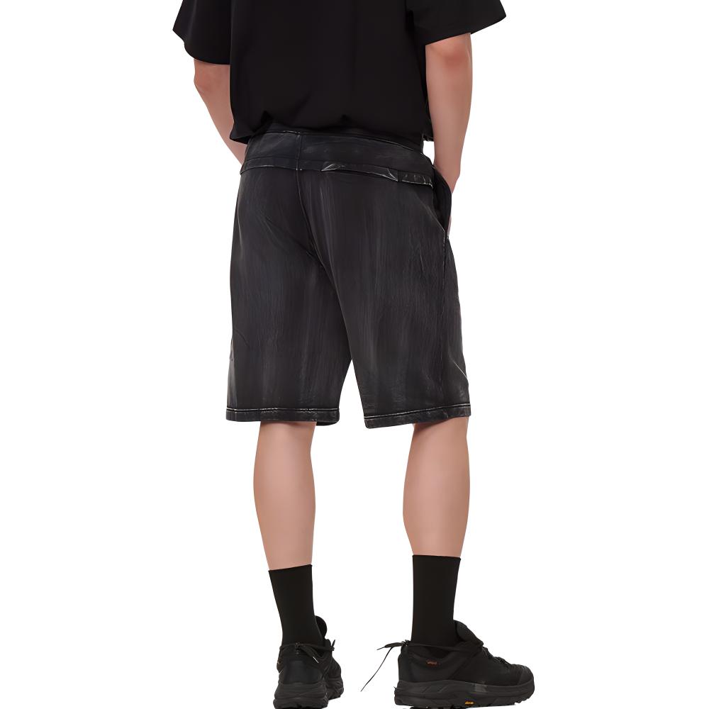 Evisu SS22 Distressed Wash Shorts Men Shorts Black 2ESGNM2ST339LFCT