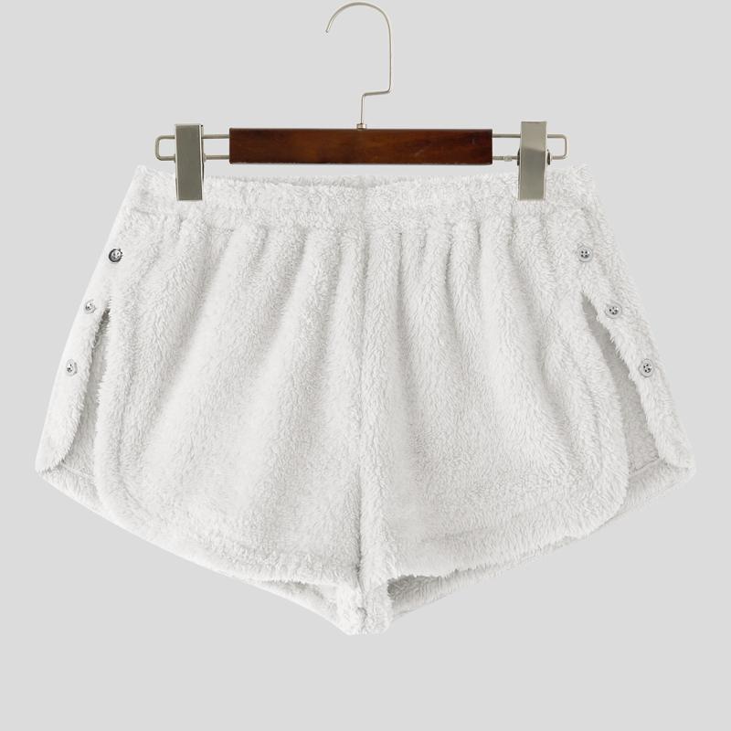 

INCERUN Women Elastic Waist Furry Splits Side Summer Mini Shorts Pants Underwear белый