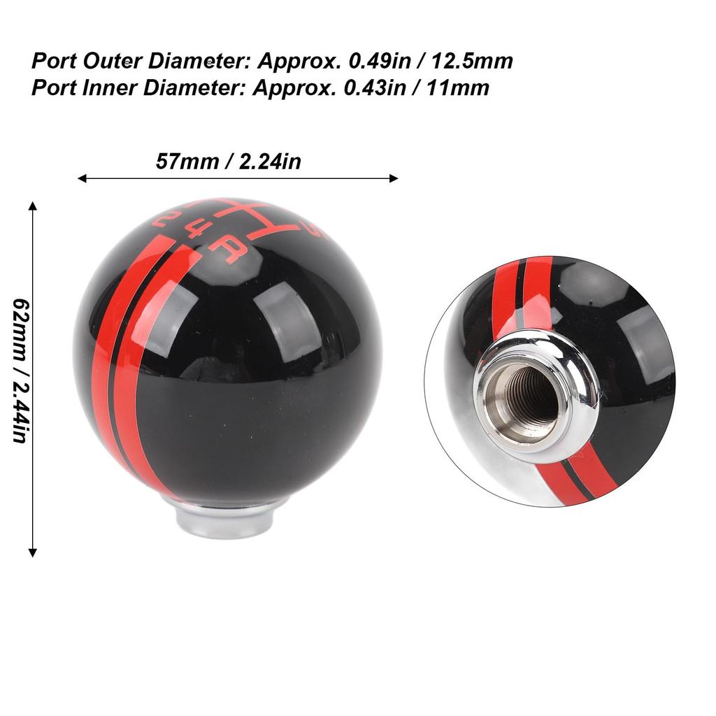 Shift Knob Round Ball Manual Shift Knob with 3 Mustang Ergonomic Racing Gear Resin Shelby GT500 Style 5-Speed Adapters, Design, Lever, Material,