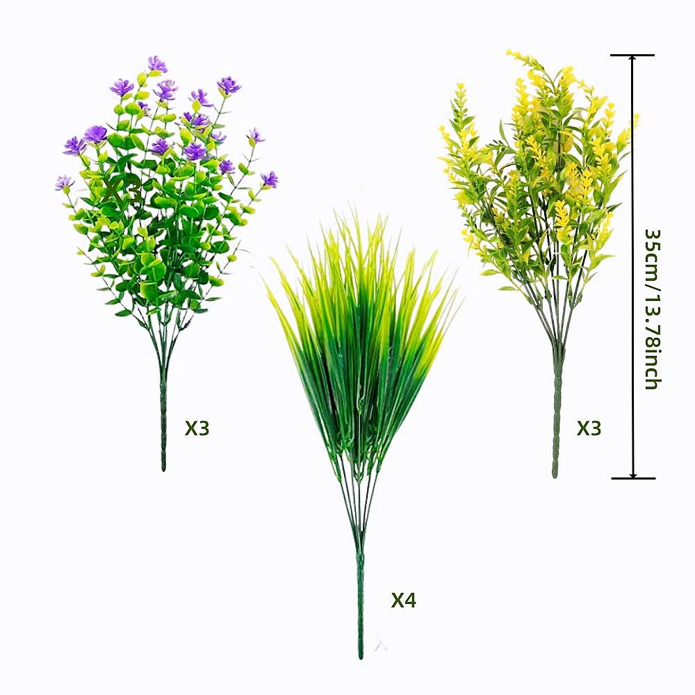 9/10/12 Piece Outdoor Artificial Flower Set - Suitable for Garden, Living Room, Balcony, Lawn, Porch, Window, or Courtyard Decor