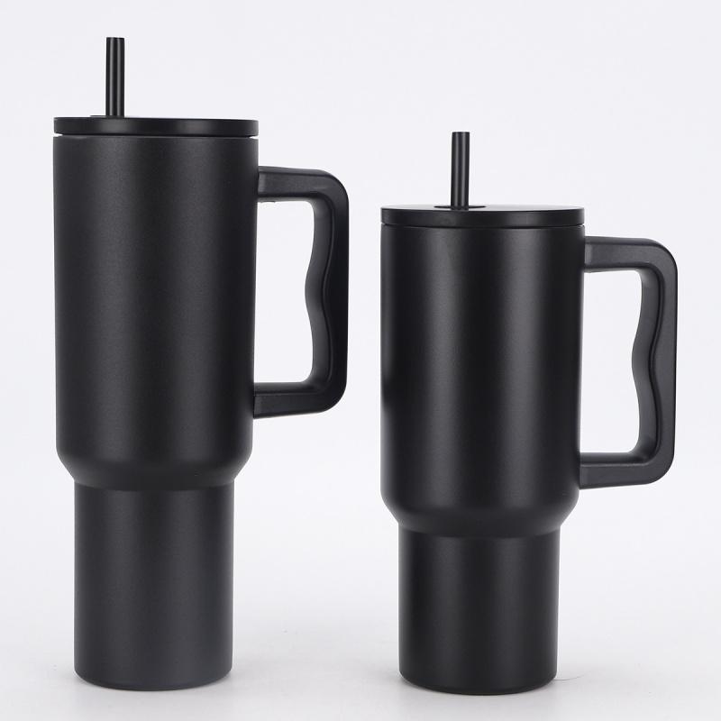 30/40oz Vakuum-Thermosflasche Becher mit Henkel Deckel Strohhalm Edelstahlbecher Auslaufsicher Hält Kalt Heiß Reise Auto Kaffeebecher