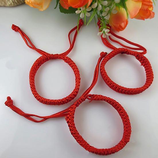 Bracelet Chinese Style Red Rope Braided Jewelry Handmade Adjustable Bangle for Unisex
