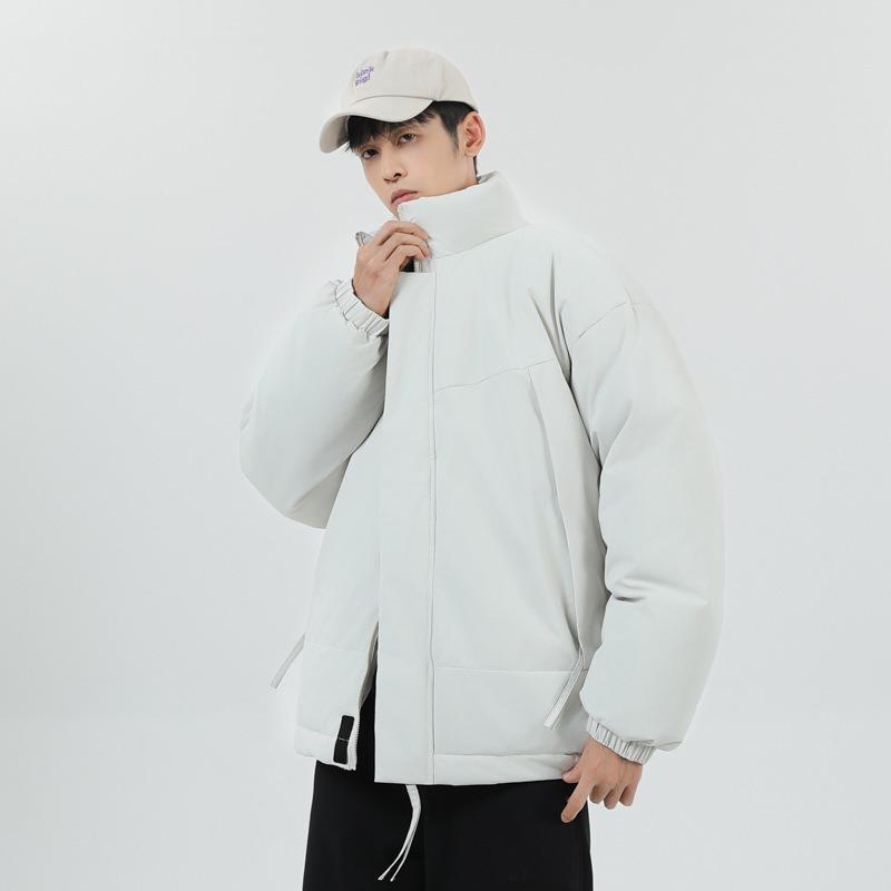 Stand-up collar cotton clothes men's winter loose warm bread clothes green trend casual cotton-padded jacket