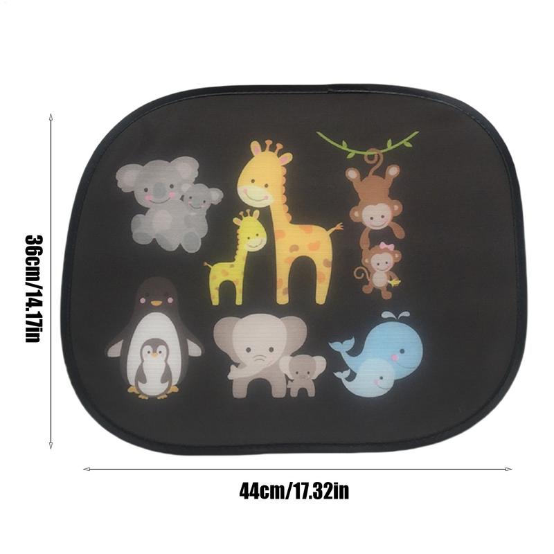 Baby Car Window Sun Shade Cartoon Vehicle Sunshade Foldable Heat Blocking Car Window Sun Shade for Daily Driving Travel