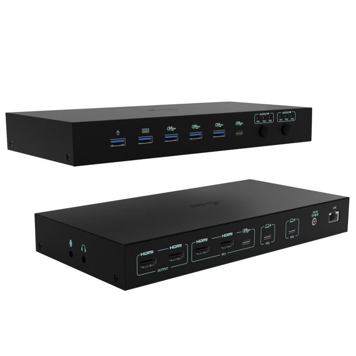 I-tec Docking Station KVM USB-C Nero 3 Dispositivi Dual Video 92W