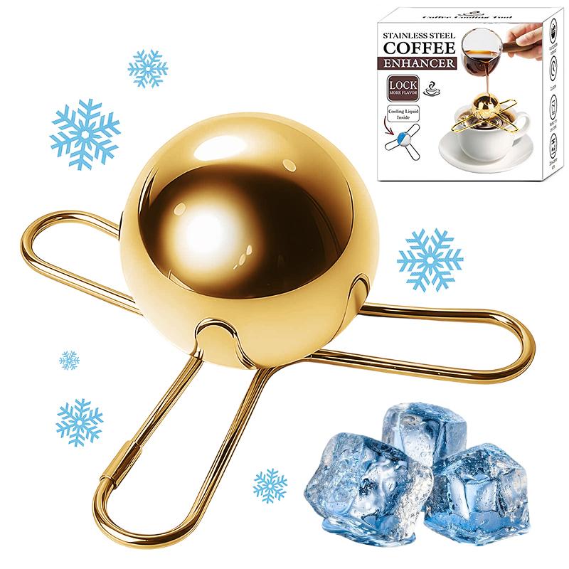 Premium Stainless Steel Espresso Cooling Ball, Reusable Beverage Controller, Ideal for Coffee