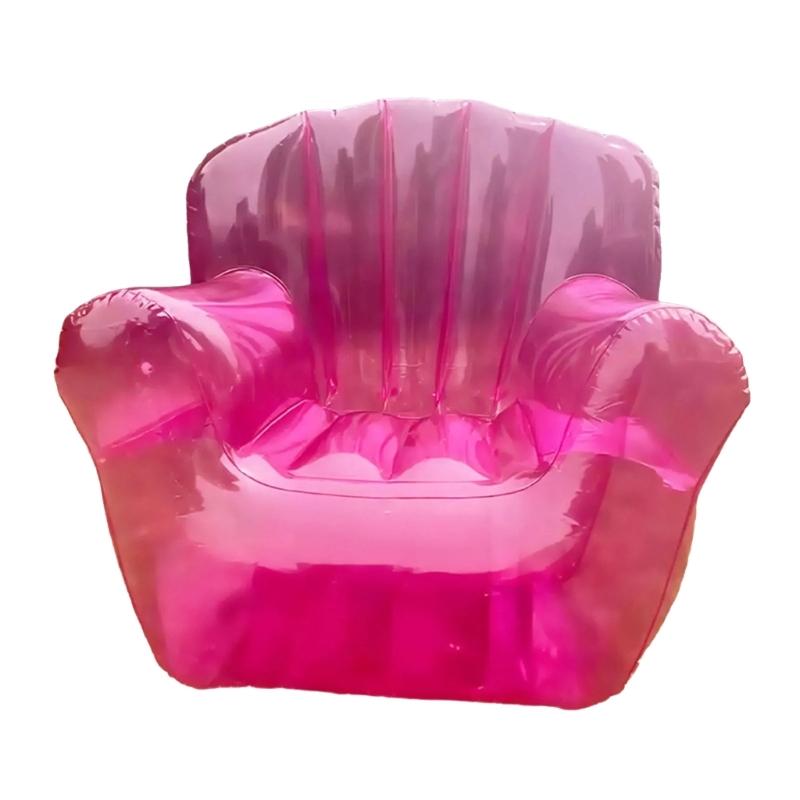 Transparenter aufblasbarer PVC-Sofastuhl Robuste Ausführung Ergonomisches Design Luftsofa zur Entspannung Außenbereich Garten Poolseite
