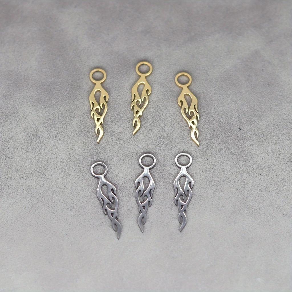 Stainless steel personalized flame pendant earring necklace pendant DIY jewelry accessories
