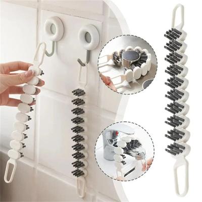Gebogene Multifunktionale Reinigungsbürste, Flexibles Reinigungswerkzeug, Totwinkel-Spaltreinigungsbürste für Küchen- und Badezimmergebrauch
