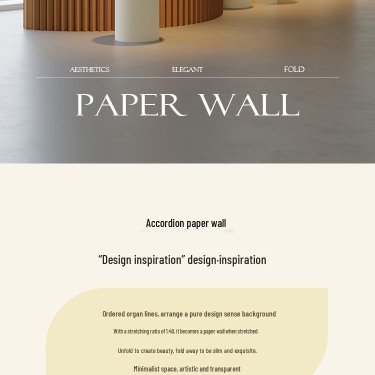 18-Panel Curved Folding Screen Divider – Japanese Style Retractable Wall for Live Broadcasts