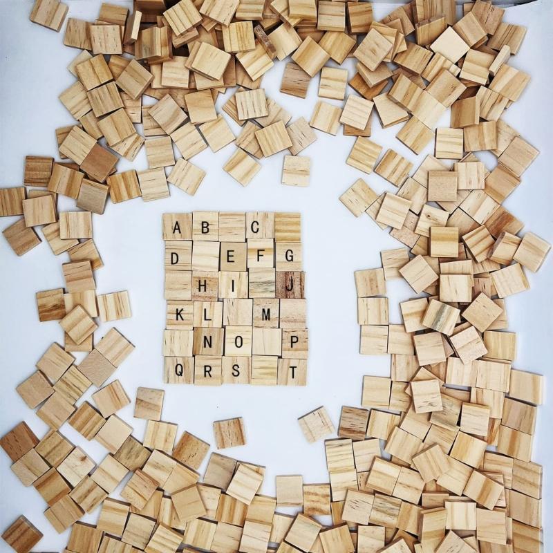 100Pcs Unfinished Natural Wood Squares Paintable Wooden Cubes For Painting Carving Home Decorations Handmade Presents