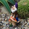 Outdoor Garden Decor Resin Sculpture Mushroom Dwarf Statue Cute Seesaw Swing Gnome Figurine Creative Garden Yard Lawn Ornament