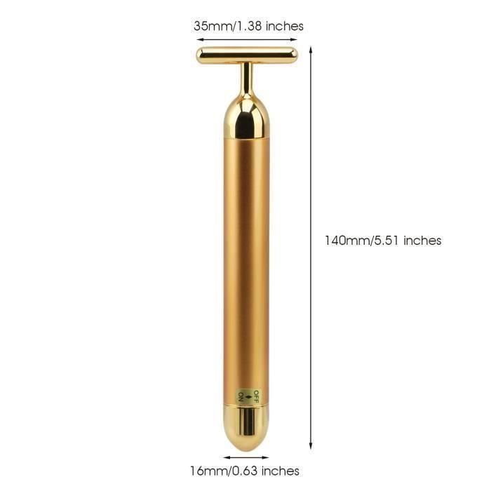Face Massager - Beauty Bar - 24K Pure Gold - Firming & Anti-wrinkle - Lymphatic Drainage