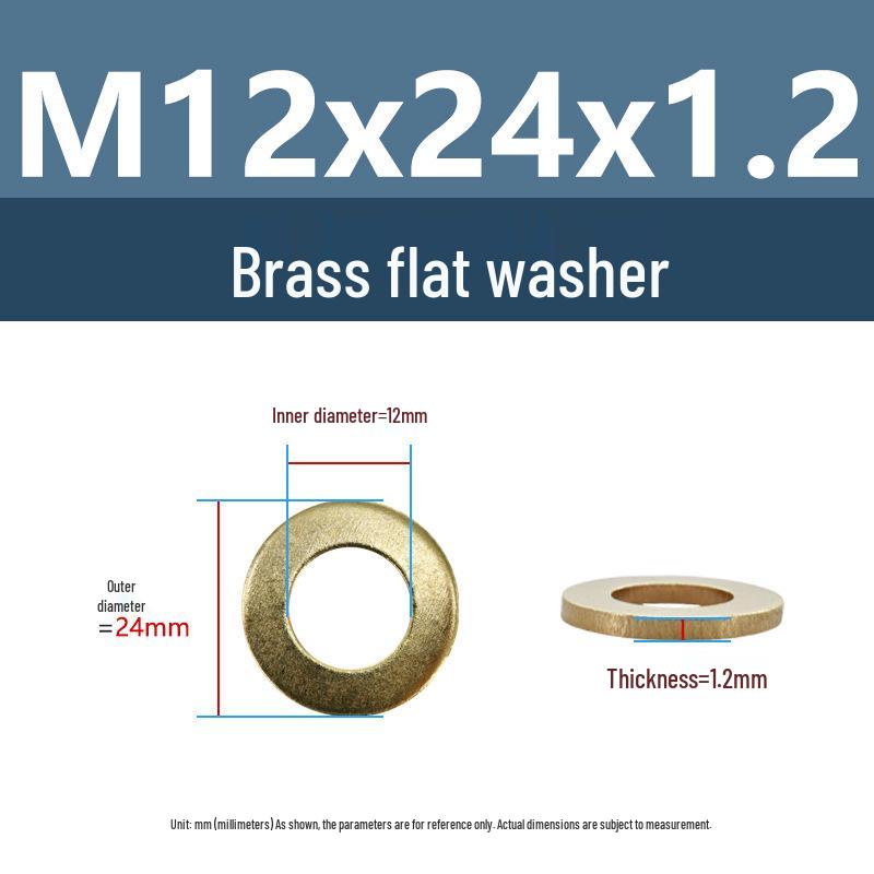 Yigu Durable Brass Flat Washers: M2-M12 Screws