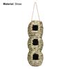 Yousheng Bird Nest 3 Holes Windproof Portable Natural Woven Hanging Bird House Bird Supplies