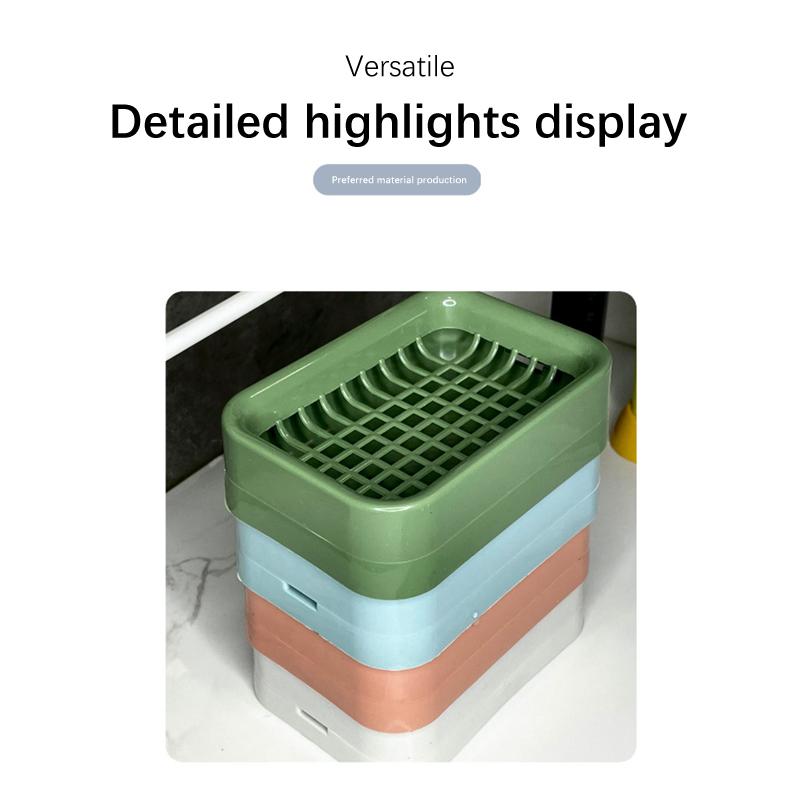 1Pcs Grid Soap Box Toilet Double -Layer Drain Soap Box, No Water Plastic Soap Box Portable Soap Shelf Bathroom Storage Box