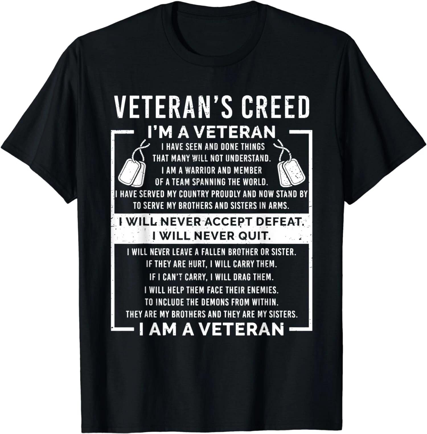 Veteran s Creed Patriot War USA Oath Grandpa T-Shirt Made In USA XL