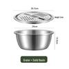 HANDUNYOU Extra Thick Food Grade 304 Stainless Steel Basin with Grater
