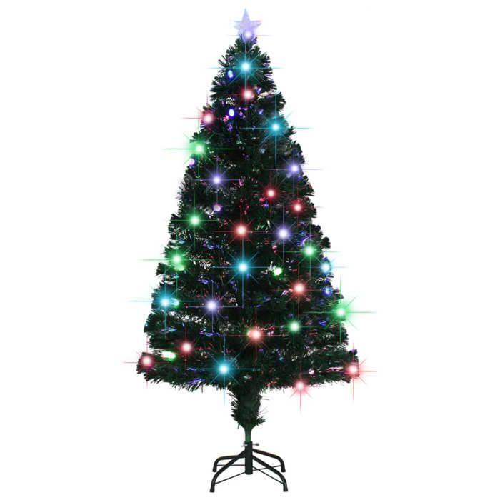 VidaXL Pre-lit Christmas Tree with Stand, Christmas Tree with LEDs, Holiday Decoration, Indoor Party Ornament 284301