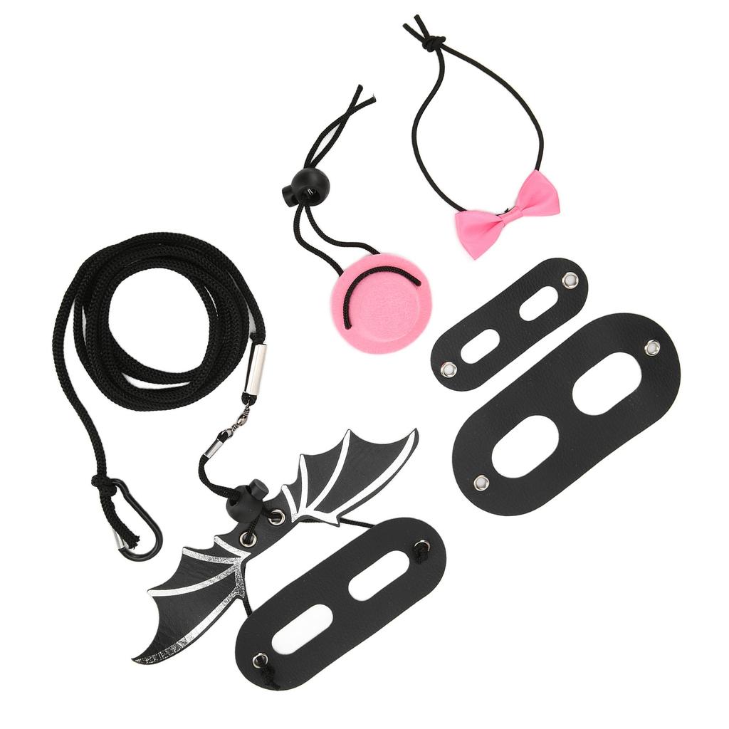 Reptilien Geschirr und Leine Verstellbares Eidechsen Zugseil Hut Fliege Set für kleine Haustiere(Rosa Hut Set Leine S)