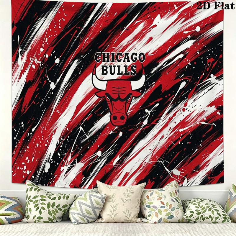 Chicago Bulls Wall Tapestry Aesthetic Wall Hanging Printed Fabric Blanket Decorative Tapestries for Bedroom Living Room Home Decor
