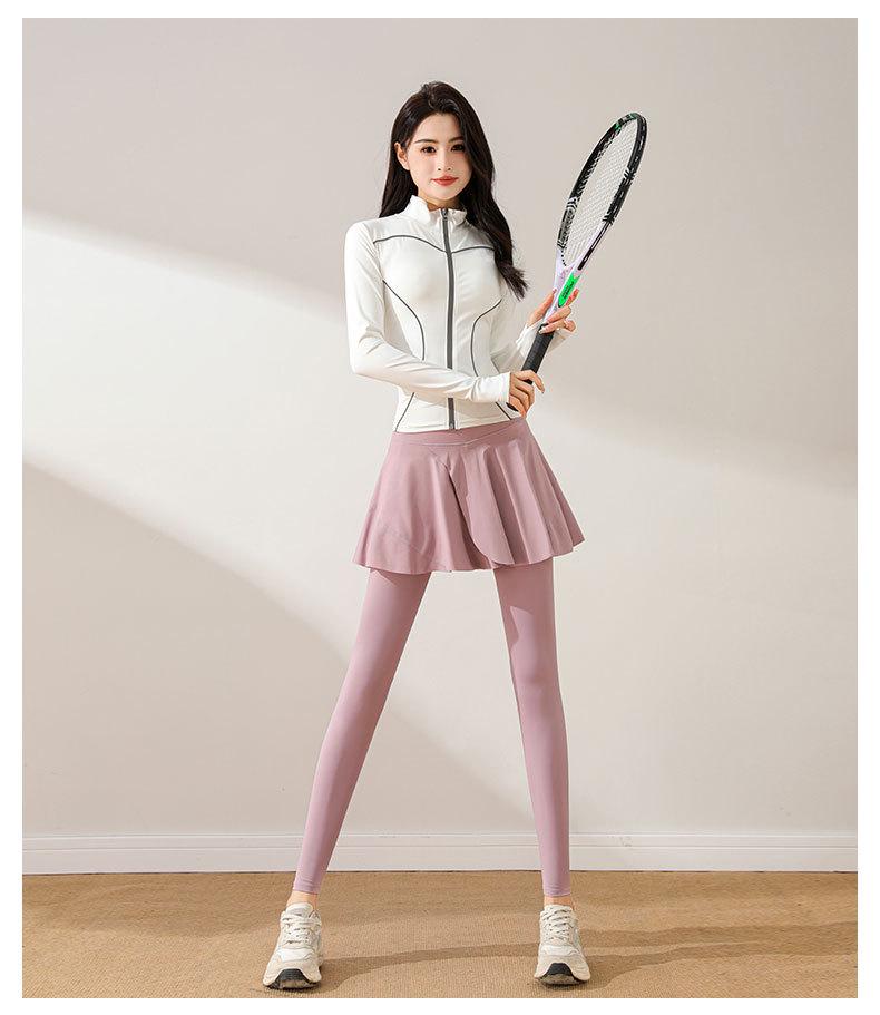 Damen 2024 High-End Lauf- & Yoga-Outfit: Modisches Rock- und Hosen-Set für Outdoor-Fitness